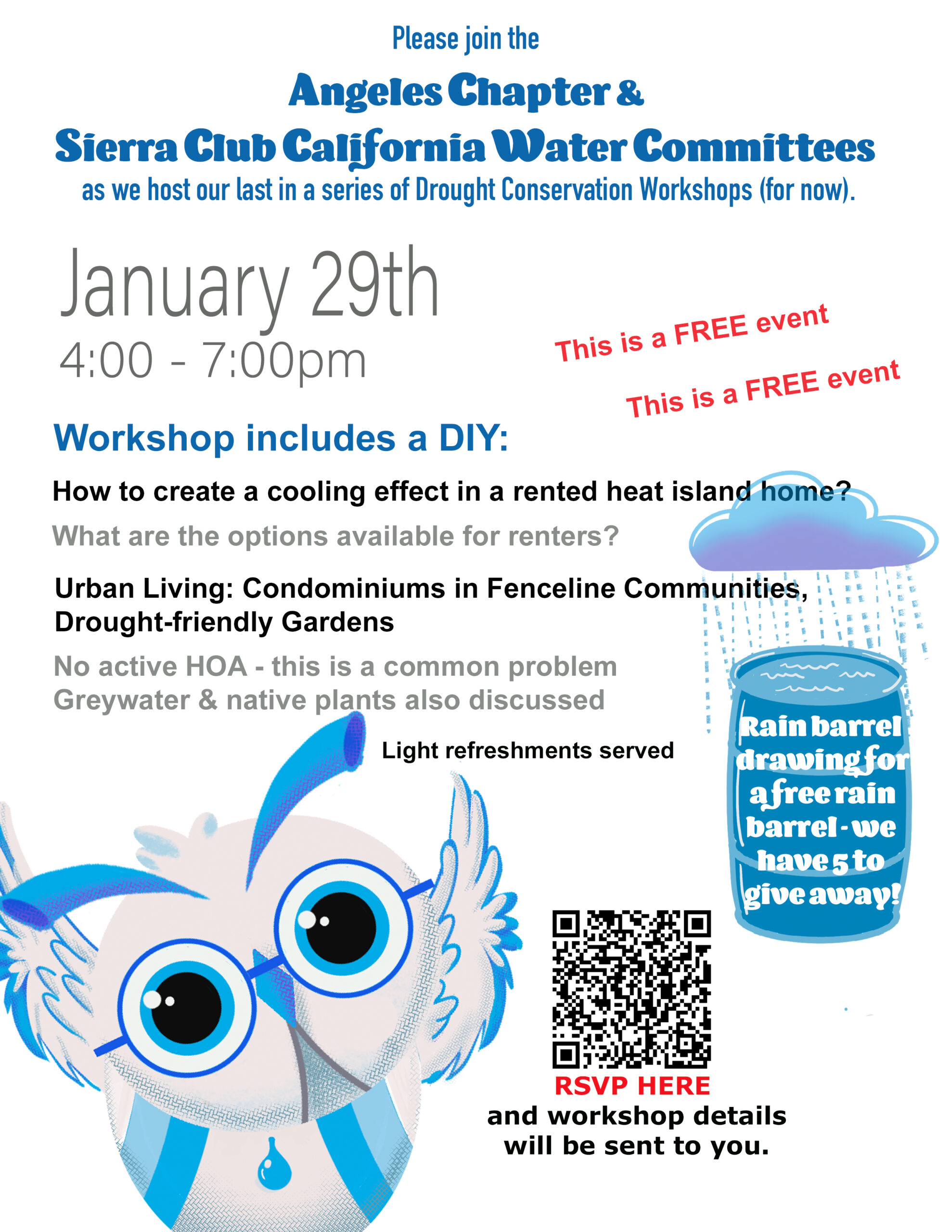 Flyer for January 29th 2023 Drought Conservation Workshop