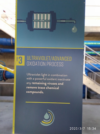 Step 3 - Ultraviolet/Advanced Oxidation Process. Ultraviolet light in combination with a powerful oxidant inactivate any remaining viruses and remove trace chemical compounds