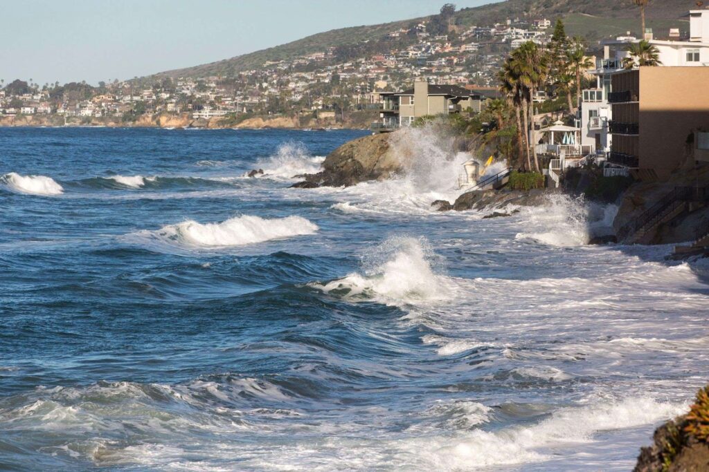 King tides at Agate Street Beach, Laguna Beach