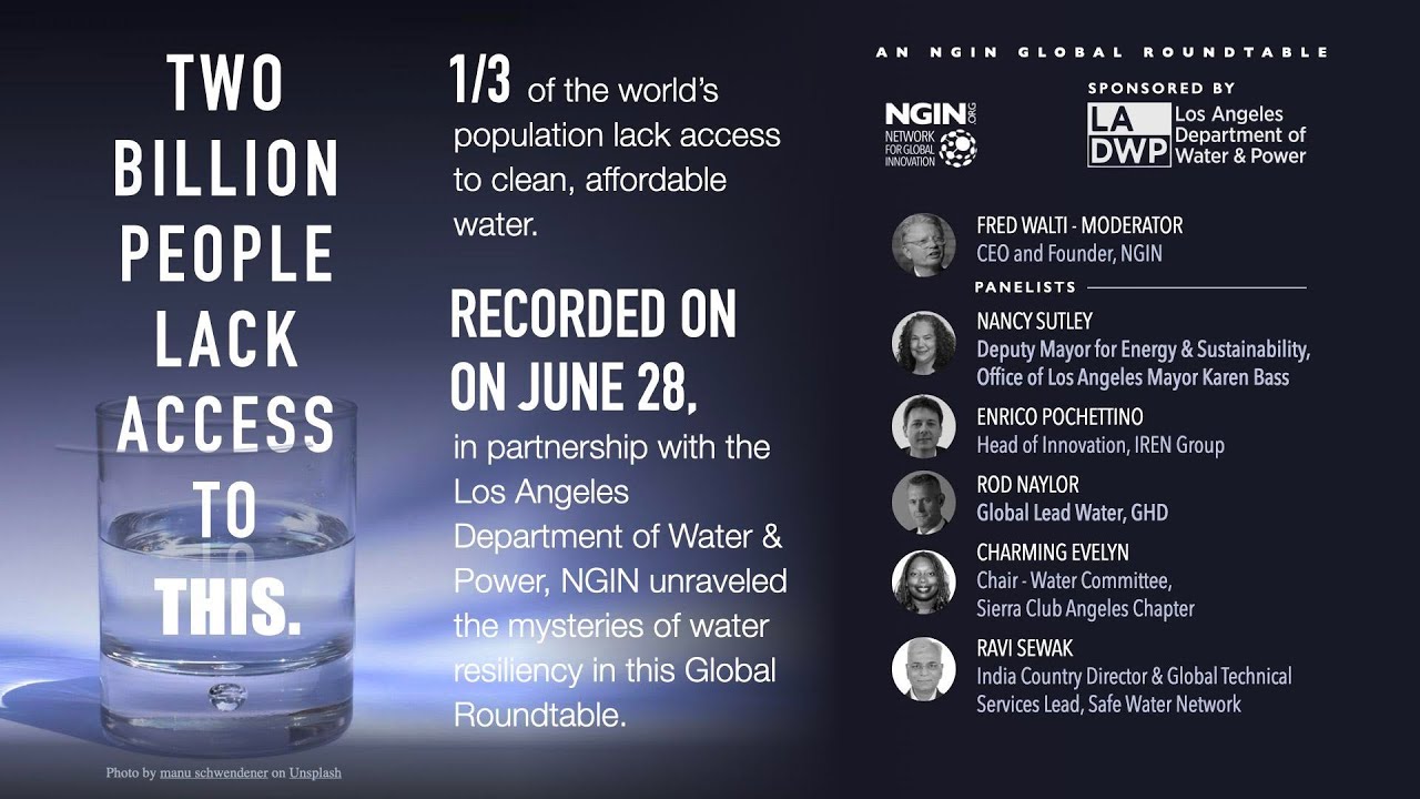 Flyer for the NGIN-LADWP Water Resiliency Roundtable